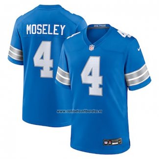 Camiseta NFL Game Detroit Lions Emmanuel Moseley Azul Blanco