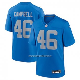 Camiseta NFL Game Detroit Lions Jack Campbell Azul Gris