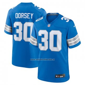 Camiseta NFL Game Detroit Lions Khalil Dorsey Azul Blanco