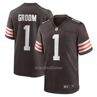 Camiseta NFL Game Cleveland Browns Number 1 Groom Marron