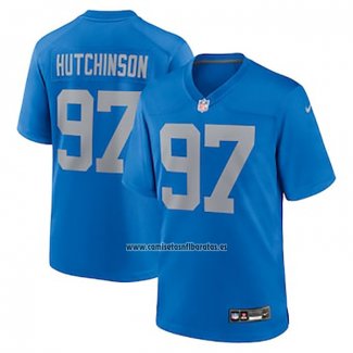 Camiseta NFL Game Detroit Lions Aidan Hutchinson Alterno Azul