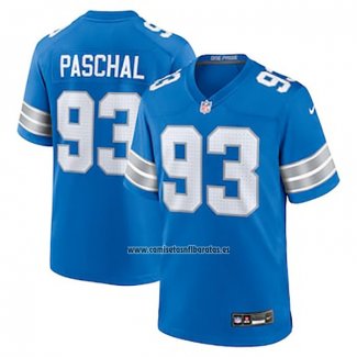 Camiseta NFL Game Detroit Lions Josh Paschal Azul Blanco