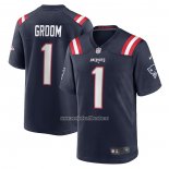 Camiseta NFL Game New England Patriots Number 1 Groom Azul