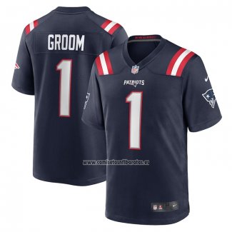 Camiseta NFL Game New England Patriots Number 1 Groom Azul