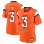 Camiseta NFL Game Denver Broncos Wil Lutz Naranja Blanco