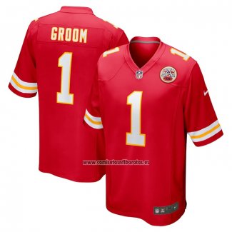 Camiseta NFL Game Kansas City Chiefs Number 1 Groom Rojo