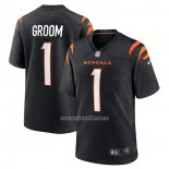 Camiseta NFL Game Cincinnati Bengals Number 1 Groom Negro