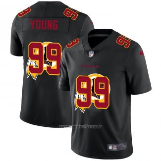 Camiseta NFL Limited Washington Commanders Young Logo Dual Overlap Negro