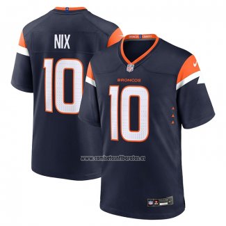 Camiseta NFL Game Denver Broncos Bo Nix Alterno Azul