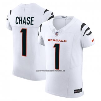 Camiseta NFL Elite Cincinnati Bengals Ja Marr Chase Vapor F.U.S.E. Blanco