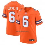 Camiseta NFL Game Denver Broncos P.J. Locke III Mile High Collection 1977 Throwback Naranja