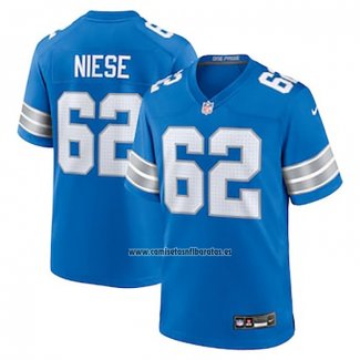 Camiseta NFL Game Detroit Lions Michael Niese Azul Blanco