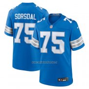 Camiseta NFL Game Detroit Lions Colby Sorsdal Azul Blanco