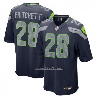 Camiseta NFL Game Seattle Seahawks Nehemiah Pritchett Azul