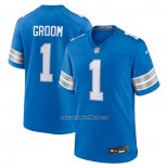 Camiseta NFL Game Detroit Lions Number 1 Groom Azul