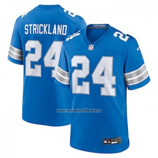 Camiseta NFL Game Detroit Lions Loren Strickland Azul Blanco