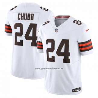 Camiseta NFL Limited Cleveland Browns Nick Chubb 24 Vapor F.U.S.E. Blanco