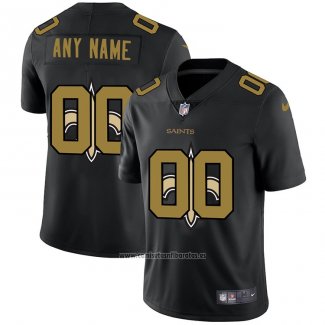 Camiseta NFL Limited New Orleans Saints Personalizada Logo Dual Overlap Negro